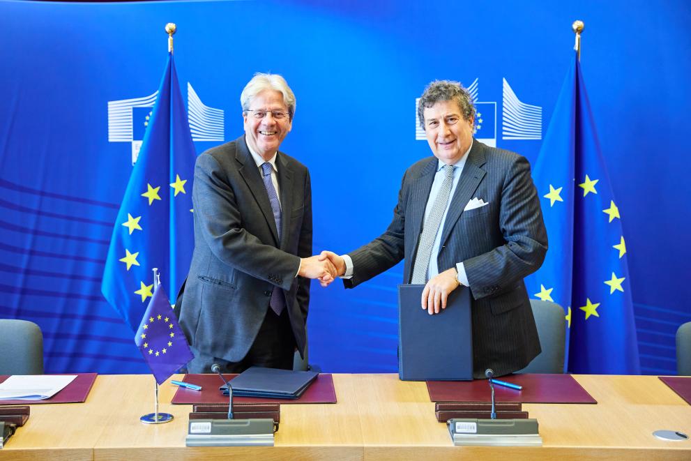 Signing Ceremony of the InvestEU guarantee agreement between the Council of Europe Development Bank and the European Commission