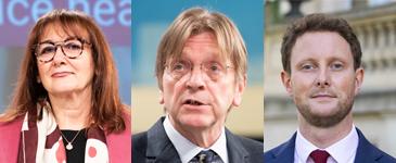 Dubravka-Šuica, Guy Verhofstadt, Clément Beaune (g.à.d)