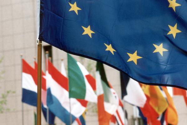 European flag and EU member state national flags