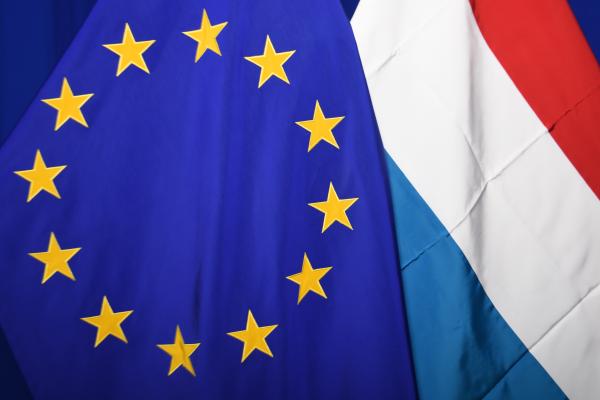 Flag of each of the EU Member States, alongside the European flag
