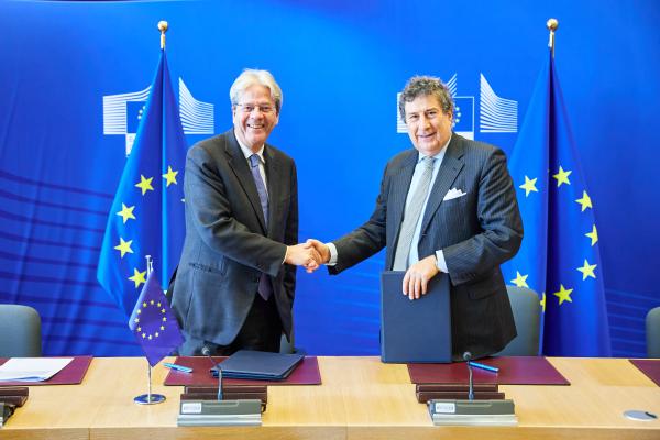 Signing Ceremony of the InvestEU guarantee agreement between the Council of Europe Development Bank and the European Commission